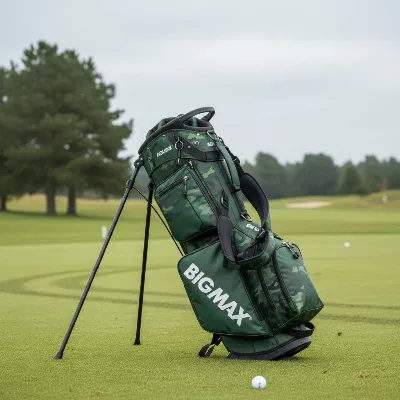 Big Max Aqua Eight H Stand Bag on a grassy hill.