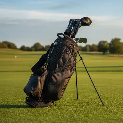 Sun Mountain Eclipse 4.5 LS 2026 stand golf bag with legs extended on a green golf course.
