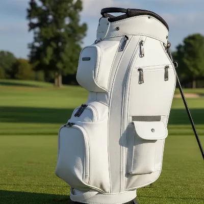 Vessel Player III Stand Golf Bag showcasing its various magnetic and waterproof pockets for optimal organization on the course.